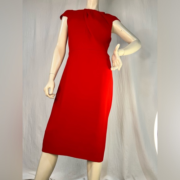 Dior Red silk elongated sheath dress F40 / US8. Vintage 2010’s. - Picture 4 of 9